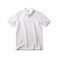 AI generated Short sleeves white polo t-shirt isolated on transparent background png