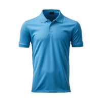 AI generated Short sleeves blue polo t-shirt isolated on transparent background png