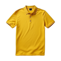 AI generated Short sleeves yellow polo t-shirt isolated on transparent background png