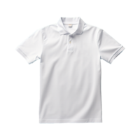 AI generated Short sleeves white polo t-shirt isolated on transparent background png