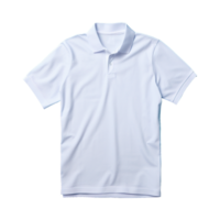 AI generated Short sleeves white polo t-shirt isolated on transparent background png