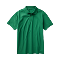 AI generated Short sleeves green polo t-shirt isolated on transparent background png