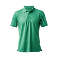 AI generated Short sleeves green polo t-shirt isolated on transparent background png