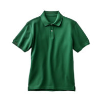 AI generated Short sleeves green polo t-shirt isolated on transparent background png