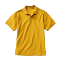 AI generated Short sleeves yellow polo t-shirt isolated on transparent background png