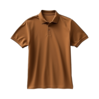 AI generated Short sleeves brown polo t-shirt isolated on transparent background png