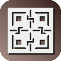 QR Vector Glyph Gradient Background Icon For Personal And Commercial Use.