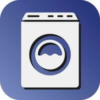 Washing Machine Vector Glyph Gradient Background Icon For Personal And Commercial Use.