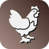 Chicken Vector Glyph Gradient Background Icon For Personal And Commercial Use.