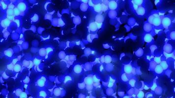 Blue bright glowing energy balls garlands with light festive Christmas background video