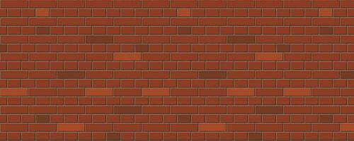 The seamless pattern of the red brick wall is presented in a horizontal orientation, vector illustration EPS10.