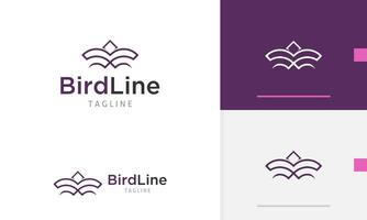 Logo design icon of geometric line of minimalist flying eagle bird design in modern style vector