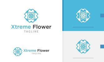 logo diseño icono resumen geométrico hermosa flor modelo en plano moderno estilo vector