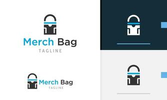 Logo design icon of geometric shopping bag with clothes design on it for fashion or clothing vector