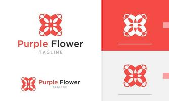 Logo design icon abstract geometric beautiful flower pattern in flat modern style vector