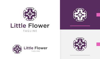 Logo design icon abstract geometric beautiful flower pattern in flat modern style vector