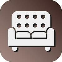 Sofa Vector Glyph Gradient Background Icon For Personal And Commercial Use.