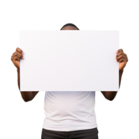 AI generated Man holding an empty placard isolated on transparent background png