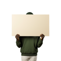 AI generated Man holding an empty placard isolated on transparent background png