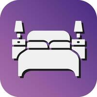 Bedroom Vector Glyph Gradient Background Icon For Personal And Commercial Use.