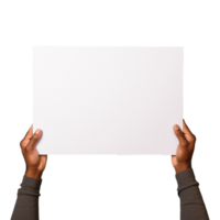 AI generated Man holding an empty placard isolated on transparent background png