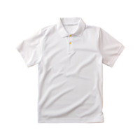 AI generated Short sleeves white polo t-shirt isolated on transparent background png