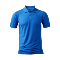 AI generated Short sleeves blue polo t-shirt isolated on transparent background png