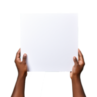 AI generated Man holding an empty placard isolated on transparent background png