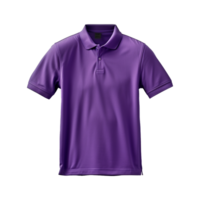 AI generated Short sleeves purple polo t-shirt isolated on transparent background png