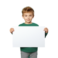 AI generated Kid holding an empty placard isolated on transparent background png