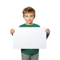 AI generated Kid holding an empty placard isolated on transparent background png