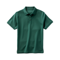 AI generated Short sleeves green polo t-shirt isolated on transparent background png