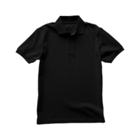 AI generated Short sleeves black polo t-shirt isolated on transparent background png