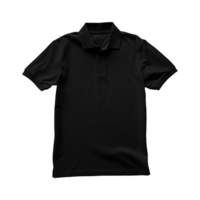 ai généré court manches noir polo T-shirt isolé sur transparent Contexte png