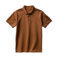 AI generated Short sleeves brown polo t-shirt isolated on transparent background png