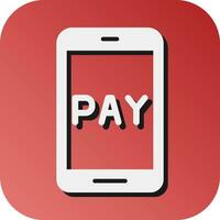 Online Payment Vector Glyph Gradient Background Icon For Personal And Commercial Use.