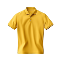 ai généré court manches Jaune polo T-shirt isolé sur transparent Contexte png