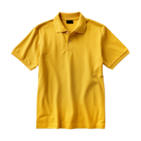 AI generated Short sleeves yellow polo t-shirt isolated on transparent background png