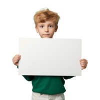 AI generated Kid holding an empty placard isolated on transparent background png