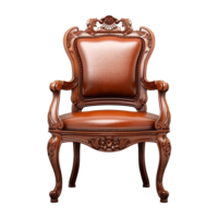 AI generated Wooden chair isolated on transparent background png