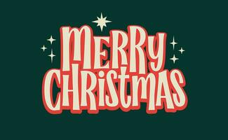 Merry christmas lettering design. vector