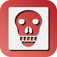 Skull X-ray Vector Glyph Gradient Background Icon For Personal And Commercial Use.