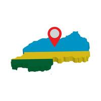 Rwanda map icon vector