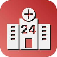 24 7 Medical Service Vector Glyph Gradient Background Icon For Personal And Commercial Use.