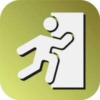 Emergency Exit Vector Glyph Gradient Background Icon For Personal And Commercial Use.