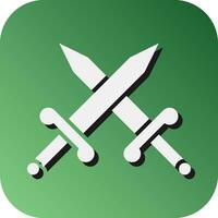 Two Swords Vector Glyph Gradient Background Icon For Personal And Commercial Use.