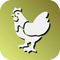 Chicken Vector Glyph Gradient Background Icon For Personal And Commercial Use.