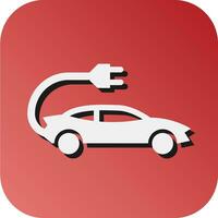 Electric Car Vector Glyph Gradient Background Icon For Personal And Commercial Use.