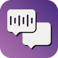 Audio Message Vector Glyph Gradient Background Icon For Personal And Commercial Use.