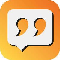 Quotation Vector Glyph Gradient Background Icon For Personal And Commercial Use.